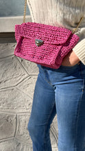 Load image into Gallery viewer, Crossbody Bag With Pink Raffia