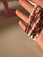 Load image into Gallery viewer, Bronze beaded bracelets with Czech star beads