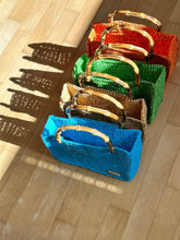 Load image into Gallery viewer, Bamboo Handbag With Colorful Raffia - Jeleja