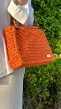Load image into Gallery viewer, Bamboo Handbag With Colorful Raffia - Jeleja