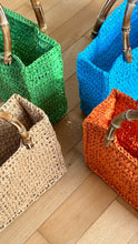 Load image into Gallery viewer, Bamboo Handbag With Colorful Raffia - Jeleja