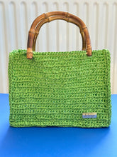 Load image into Gallery viewer, Bamboo Handbag With Colorful Raffia - Jeleja