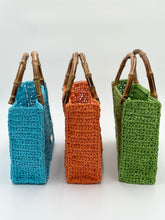 Load image into Gallery viewer, Bamboo Handbag With Colorful Raffia - Jeleja