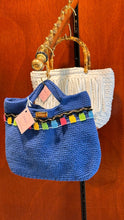 Load image into Gallery viewer, Blue Bag With Cotton Tassels - Jeleja