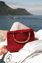 Load image into Gallery viewer, Burgundy Bag With Bamboo Handles - Jeleja
