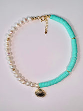 Load image into Gallery viewer, Colorful Necklace With Seashell Pendant & Pearls - Jeleja