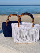 Load image into Gallery viewer, Crochet Bag With Fringes And Bamboo Handles - Jeleja