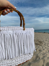 Load image into Gallery viewer, Crochet Bag With Fringes And Bamboo Handles - Jeleja