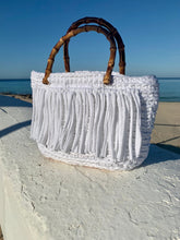Load image into Gallery viewer, Crochet Bag With Fringes And Bamboo Handles - Jeleja