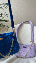 Load image into Gallery viewer, Crochet Bag With Lilac / Blue Recycled Cotton - Jeleja