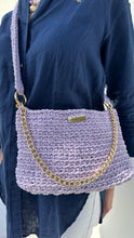 Load image into Gallery viewer, Crochet Bag With Lilac / Blue Recycled Cotton - Jeleja