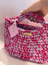 Load image into Gallery viewer, Crochet Bag With Lilac & Pink Recycled Cotton - Jeleja