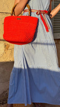 Load image into Gallery viewer, Handmade Bag With Coral Recycled Cotton And Bamboo Handles - Jeleja
