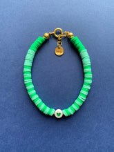 Load image into Gallery viewer, Handmade Bracelet With Colorful Heishi Beads And Gold Plated Details - Jeleja