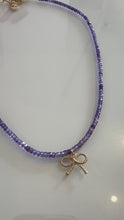 Load and play video in Gallery viewer, Amethyst Necklace With Bow or Bell Pendant