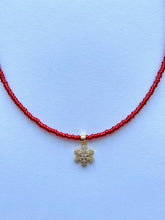 Load image into Gallery viewer, Red Necklace With Snowflake Pendant - Jeleja