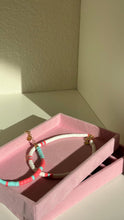 Load image into Gallery viewer, White, Raspberry And Light Blue Heishi Necklace - Choker - Jeleja