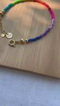 Load and play video in Gallery viewer, Handmade Rainbow Bracelet With Gold Plated Silver