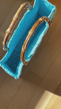 Load and play video in Gallery viewer, Bamboo Handbag With Colorful Raffia