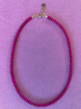 Load image into Gallery viewer, Handmade necklace with pink calcite stones and orange beads in between
