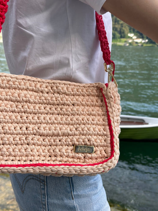 Beige & Coral Bag - Jeleja