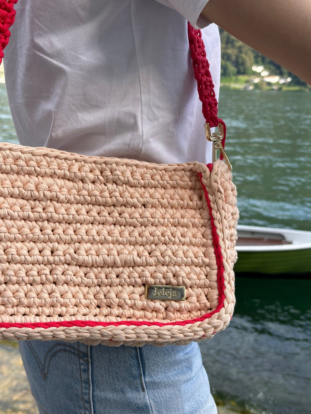 Beige & Coral Bag - Jeleja