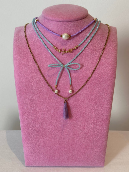 Bow Necklace With Beads - Jeleja
