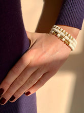 Load image into Gallery viewer, Bracelet With White And Gold Plated Heishi Beads - Jeleja

