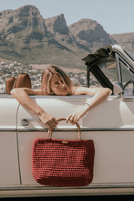 Load image into Gallery viewer, Burgundy Bag With Bamboo Handles - Jeleja
