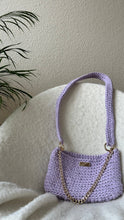 Load image into Gallery viewer, Crochet Bag With Lilac / Blue Recycled Cotton - Jeleja
