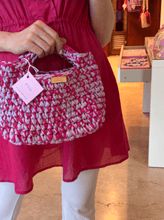 Load image into Gallery viewer, Crochet Bag With Lilac &amp; Pink Recycled Cotton - Jeleja
