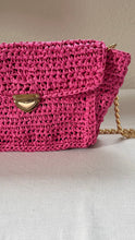 Load image into Gallery viewer, Crossbody Bag With Pink Raffia - Jeleja
