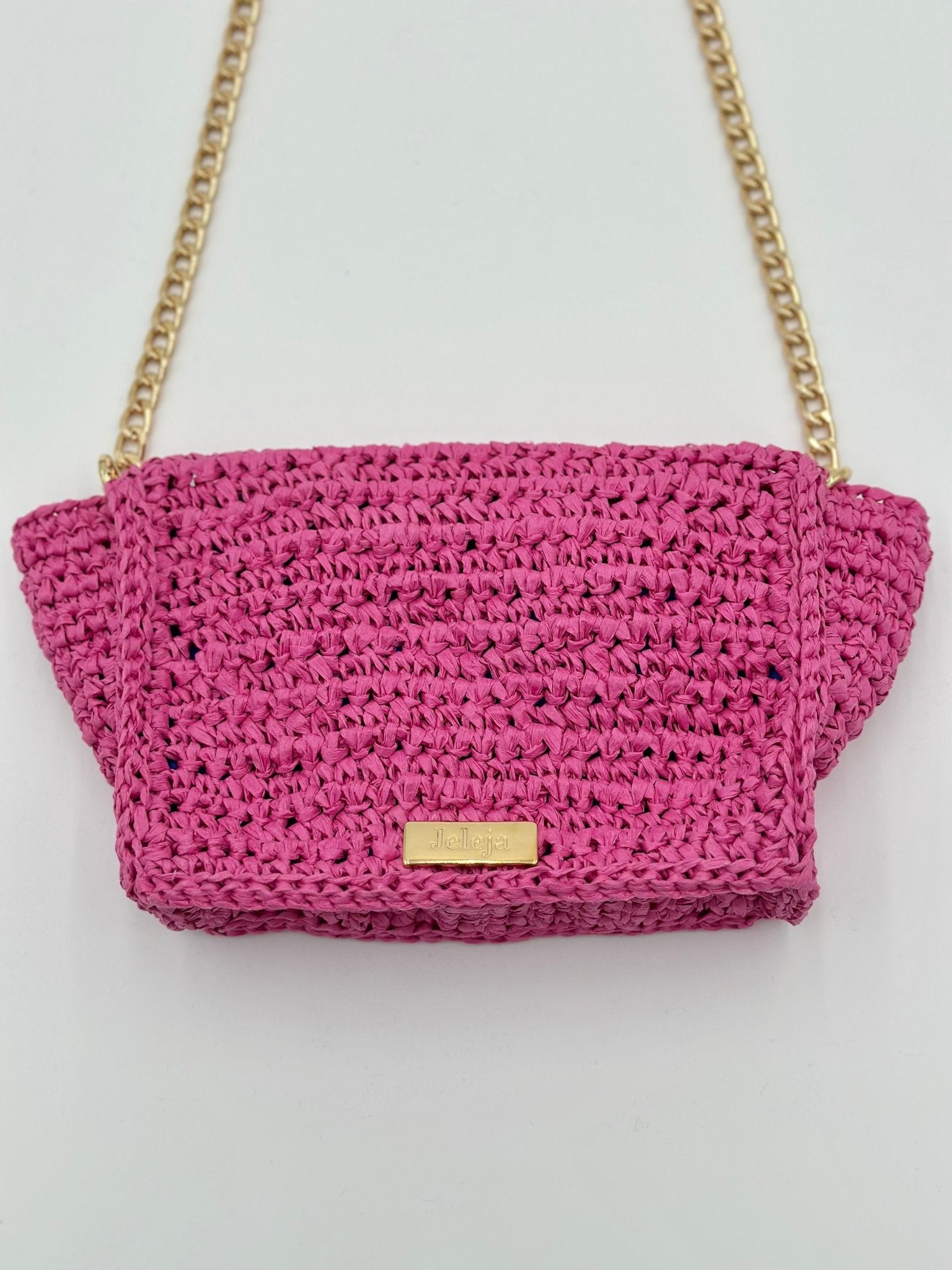 Crossbody Bag With Pink Raffia – Jeleja