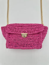 Load image into Gallery viewer, Crossbody Bag With Pink Raffia - Jeleja
