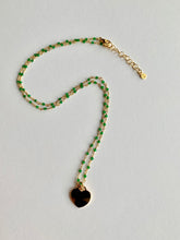 Load image into Gallery viewer, Green Necklace With Golden Heart Pendant - Jeleja
