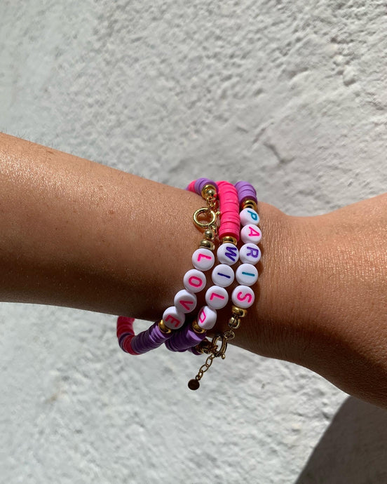 Handmade Bracelet With Colorful Heishi Beads And Gold Plated Details - Jeleja