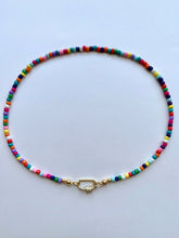 Load image into Gallery viewer, Handmade Multicolor Necklace With White Zircons Clasp - Jeleja
