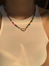 Load image into Gallery viewer, Handmade Multicolor Necklace With White Zircons Clasp - Jeleja
