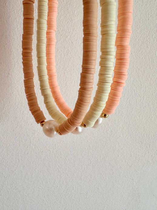Heishi Necklace With Central Pearl - Jeleja