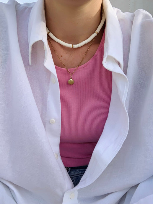 Minimal Necklace With Gold Plated Shell