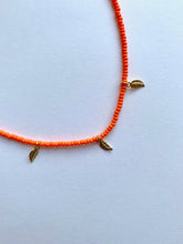 Load image into Gallery viewer, Orange Necklace With Leaves Charms - Jeleja
