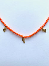 Load image into Gallery viewer, Orange Necklace With Leaves Charms - Jeleja
