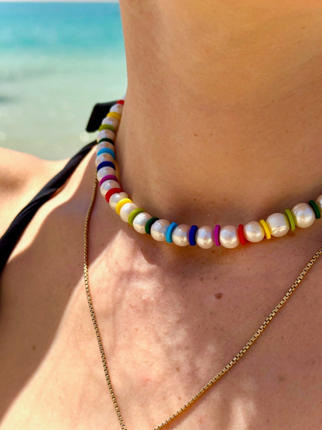 Pearls & Rainbow Beads Necklace - Jeleja