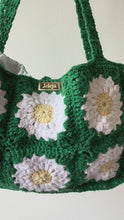 Load and play video in Gallery viewer, Green, White &amp; Yellow Granny Bag
