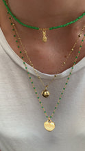 Load and play video in Gallery viewer, Green Necklace With Golden Heart Pendant
